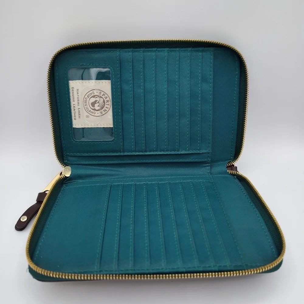 EUC Spartina Brown 449 Blue and Tan Women's Clutch/Wristlet